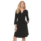 Women's Dana Buchman Henley Dress, Size: Large, Black