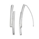 Dana Buchman Double Bar Nickel Free Threader Earrings, Women's, Silver