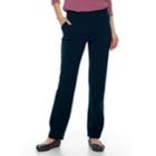 Women's Croft & Barrow&reg; Straight-fit Polished Pull-on Pants, Size: 4, Blue (navy)
