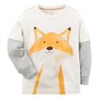 Boys 4-8 Carter's Fox Mock Layer Tee, Size: 6, White Oth