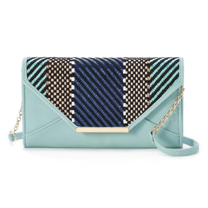 Apt. 9&reg; Chelsea Chevron Rfid-blocking Envelope Crossbody Wallet, Women's, Dark Blue