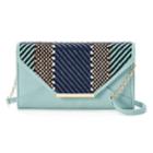Apt. 9&reg; Chelsea Chevron Rfid-blocking Envelope Crossbody Wallet, Women's, Dark Blue