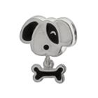 Individuality Beads Sterling Silver Dog Charm, Women's, Black