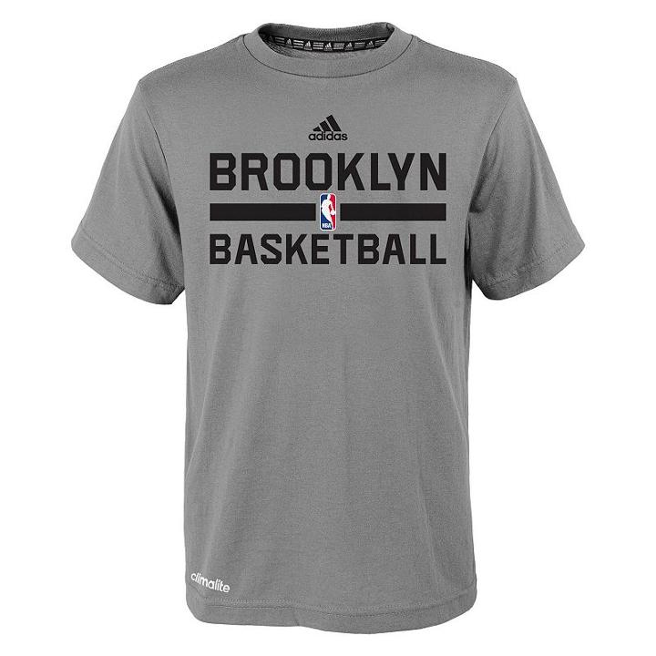 Boys 4-7 Adidas Brooklyn Nets Heathered Practice Climalite Tee, Boy's, Size: M(5/6), Grey