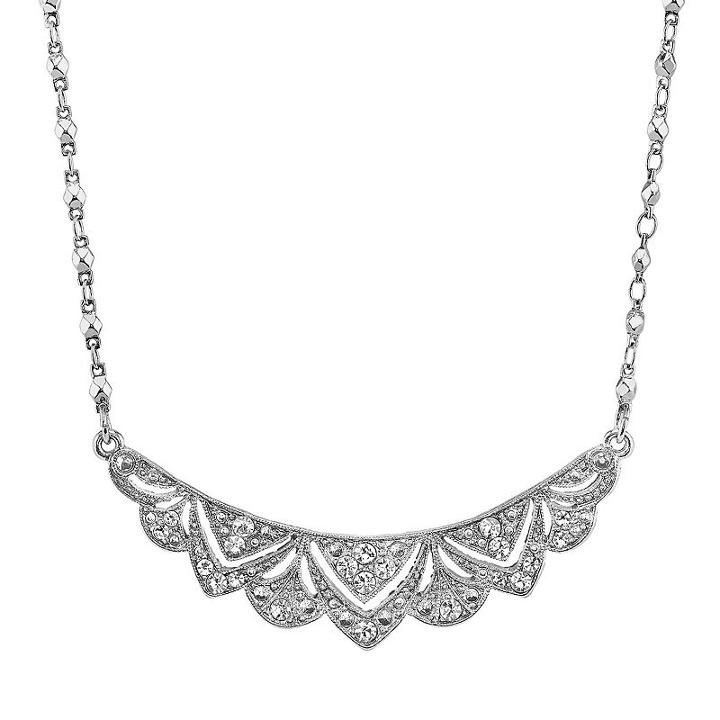 Downton Abbey Scalloped Bib Necklace, Women's, Size: 16, White