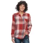 Juniors' Mudd&reg; Plaid Flannel Shirt, Teens, Size: Small, Med Red