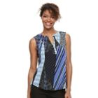 Women's Dana Buchman High-low Henley, Size: Medium, Black