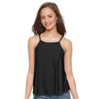 So, Juniors' &reg; Lace-up Back Halter Top, Girl's, Size: Medium, Black