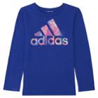 Girls 4-6x Adidas Splatter Graphic Logo Tee, Size: 6x, Med Blue