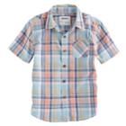 Boys 4-7x Sonoma Goods For Life&trade; Plaid Button Down Short Sleeve Shirt, Size: 5, Yellow