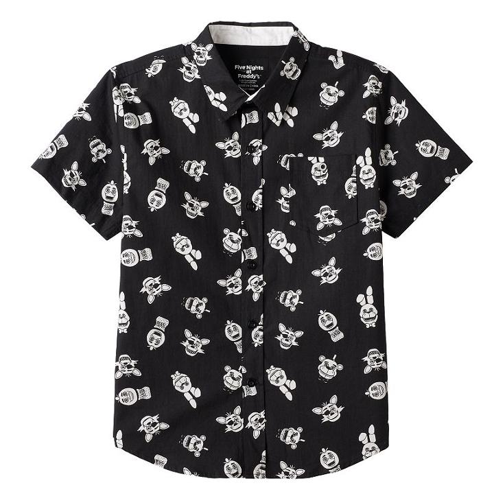 Boys 8-20 Five Nights At Freddy's Button-down Shirt, Boy's, Size: Medium, Black