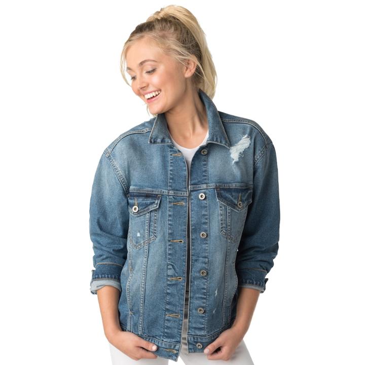 Juniors' Denizen From Levi's Boyfriend Jean Jacket, Teens, Size: Large, Light Blue