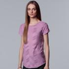 Women's Simply Vera Vera Wang Textured Zigzag Tee, Size: Xl, Med Purple