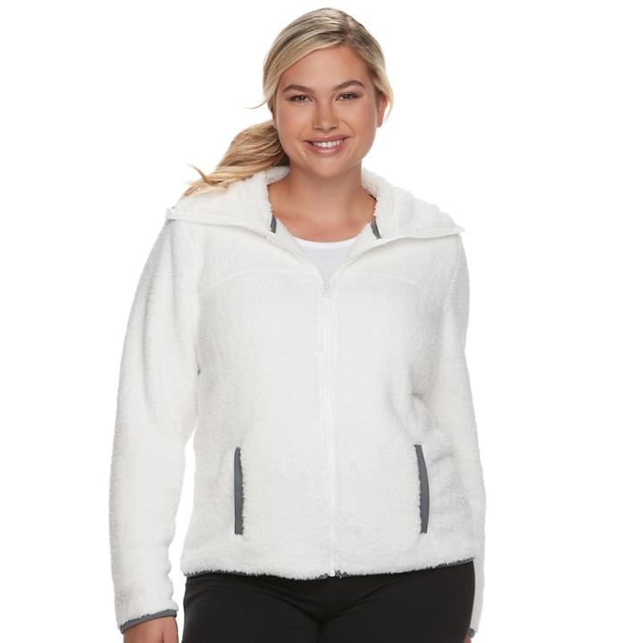 Juniors' Plus Size So&reg; Sherpa Zip-up Jacket, Teens, Size: 3xl, White