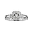 Princess-cut Igl Certified Diamond Frame Engagement Ring In 10k White Gold (1/2 Ct. T.w.), Women's, Size: 6.50