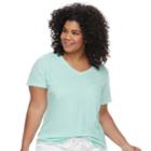 Plus Size Sonoma Goods For Life&trade; Essential V-neck Tee, Women's, Size: 4xl, Light Blue
