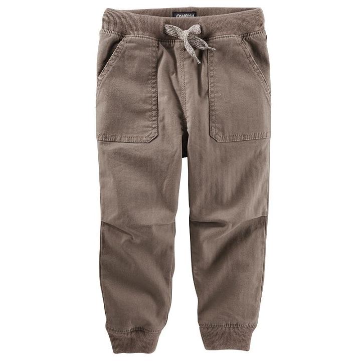 Boys 4-8 Oshkosh B'gosh&reg; Ribbed Pork Chop Pocket Twill Jogger Pants, Boy's, Size: 7x, Brown