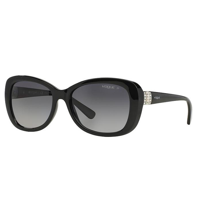 Vogue Vo2943s 55mm Timeless Butterfly Gradient Polarized Sunglasses With Swarovski Elements, Women's, White Oth