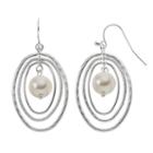 Croft & Barrow&reg; Nickel Free Simulated Pearl Oval Drop Earrings, Women's, White Oth
