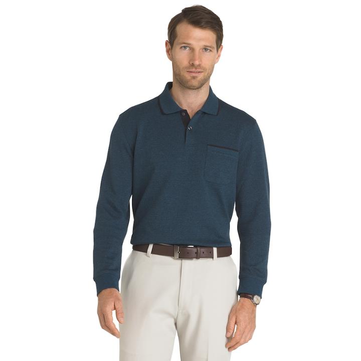 Men's Van Heusen Flex Stretch Polo, Size: Xxl, Turquoise/blue (turq/aqua)