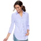 Petite Sonoma Goods For Life&trade; Tunic Shirt, Women's, Size: L Petite, Med Purple