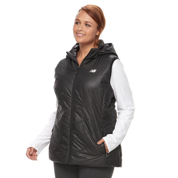 Plus Size New Balance Quilted Puffer Vest, Women's, Size: 3xl, Grey (charcoal)