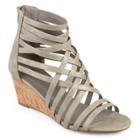 Journee Collection Twyla Women's Wedge Sandals, Size: 7.5, Grey