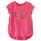 Girls 4-10 Jumping Beans&reg; Foiled Graphic Short Sleeve High-low Hem Tee, Size: 10, Pink
