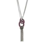 Simply Vera Vera Wang Nickel Free Looped Tassel Pendant Necklace, Women's, Dark Red