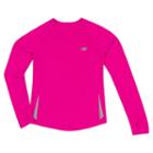 Girls 7-16 New Balance Long Sleeve Jersey Performance Tee, Girl's, Size: Large, Med Pink