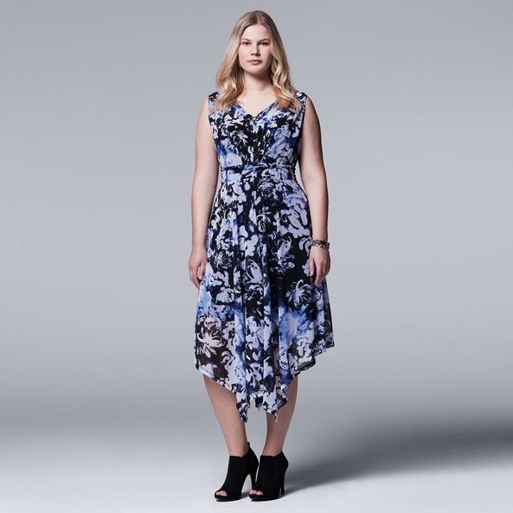 Plus Size Simply Vera Vera Wang Pleated A-line Dress, Women's, Size: 2xl, Natural