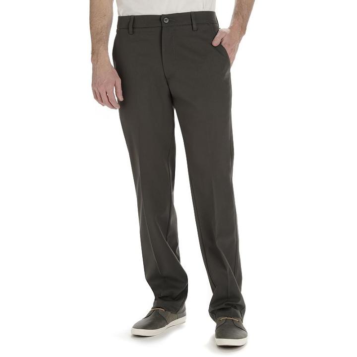 Men's Lee Performance Series Chino Straight-fit Stretch Flat-front Pants, Size: 38x30, Med Grey