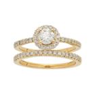 14k Gold 1 Carat T.w. Igl Certified Diamond Halo Engagement Ring Set, Women's, Size: 6, White