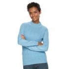 Women's Napa Valley Cable-knit Mockneck Sweater, Size: Xl, Light Blue