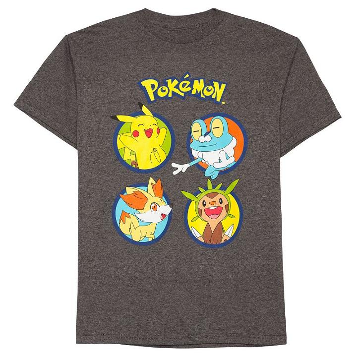 Boys 8-20 Pokemon Circles Tee, Boy's, Size: Large, Dark Grey