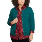 Plus Size Chaps Button-front Cardigan, Women's, Size: 3xl, Green