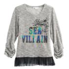 Disney D-signed Descendants Girls 7-16 Sea Villain Tulle Hem Hatchi Top, Size: Medium, White
