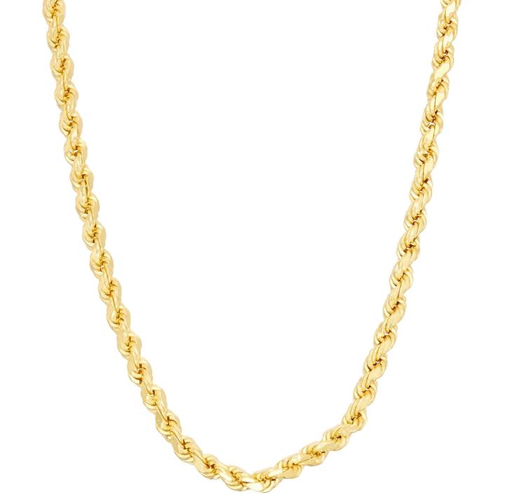 Men's 14k Gold Over Silver Rope Chain Necklace, Size: 22, Yellow