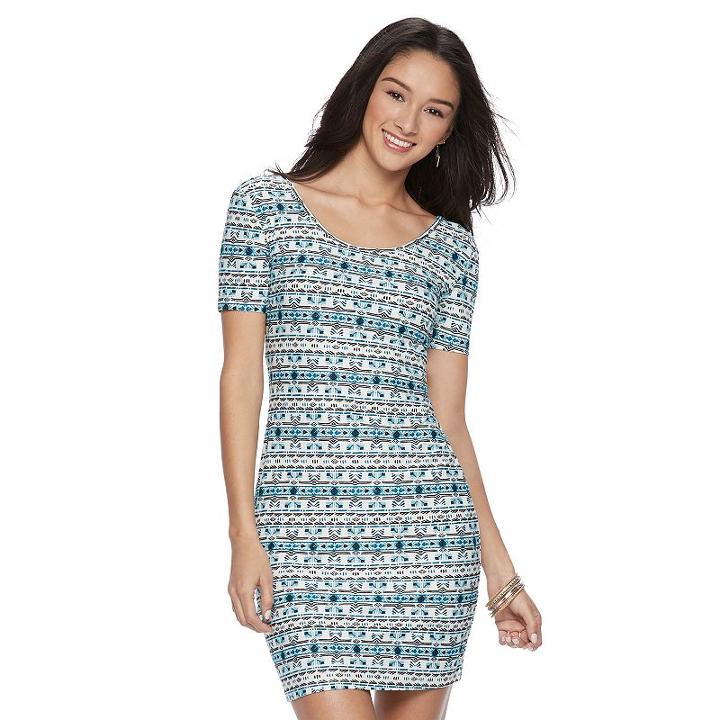 Juniors' Mudd&reg; Short Sleeve Bodycon Dress, Girl's, Size: Xl, Blue (navy)