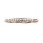 Simply Vera Vera Wang 14k Rose Gold 1/10-ct. T.w. Diamond Wedding Band, Women's, Size: 6, White