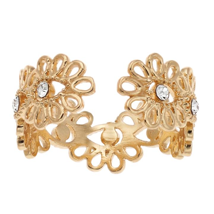 Lc Lauren Conrad Filigree Flower Open Ring, Women's, Size: 7, Gold