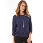 Women's Apt. 9&reg; Banded Hem Tee, Size: Medium, Blue (navy)