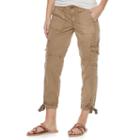 Women's Sonoma Goods For Life&trade; Drawstring Cuff Capris, Size: 6, Med Brown