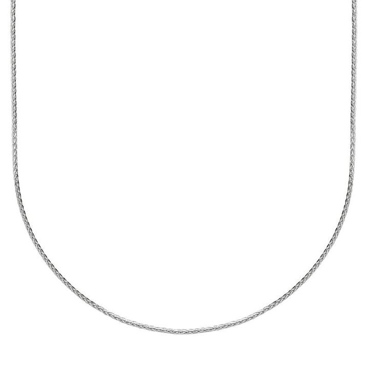 Everlasting Gold 14k White Gold Wheat Chain Necklace - 18-in, Women's, Size: 18, Grey