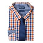 Men's Nick Dunn Modern-fit Patterned Easy-care Spread-collar Dress Shirt & Tie Set, Size: Xl-34/35, Orange