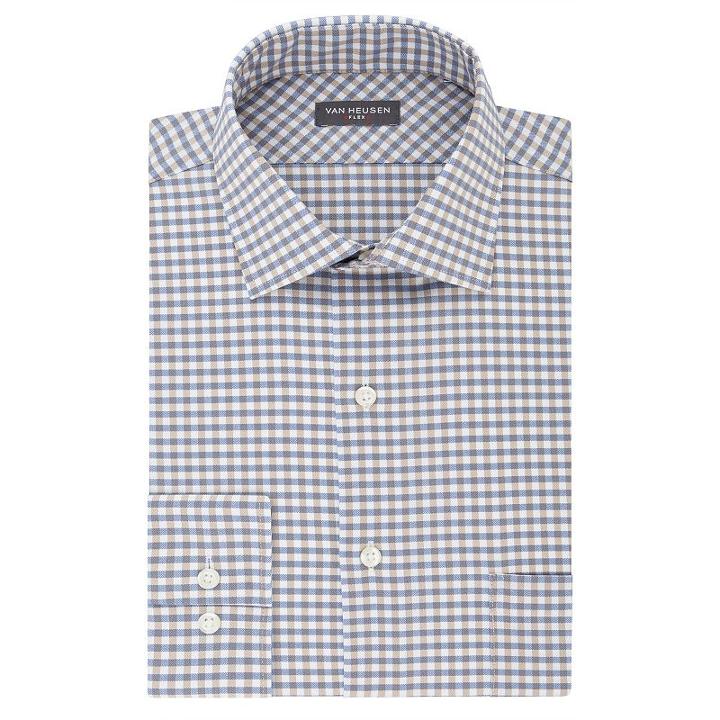 Men's Van Heusen Flex Collar Classic-fit Dress Shirt, Size: 16.5-32/33, Med Blue