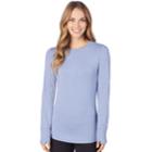 Women's Cuddl Duds Smooth Layer Crewneck Top, Size: Large, Blue