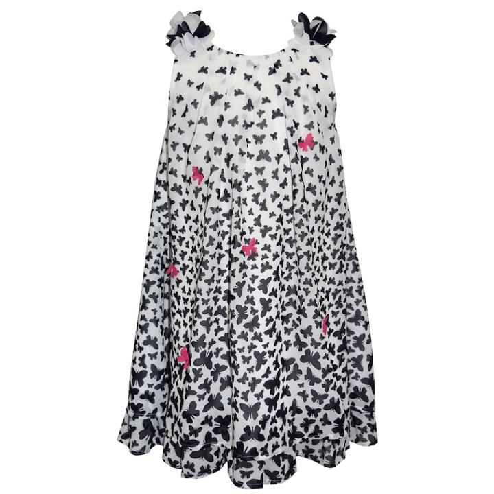 Girls 4-6x Blueberi Boulevard Butterfly Chiffon Dress, Size: 4, Black