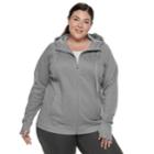 Plus Size Tek Gear&reg; Hooded Fleece Jacket, Women's, Size: 2xl, Dark Grey