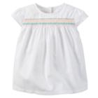 Girls 4-8 Carter's Embroidered Woven Top, Size: 4, White